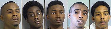 From left: Uriah Mitchell, Montre Brown, Marquis Powell, Darrelle Johnson and DeAndre Wright.